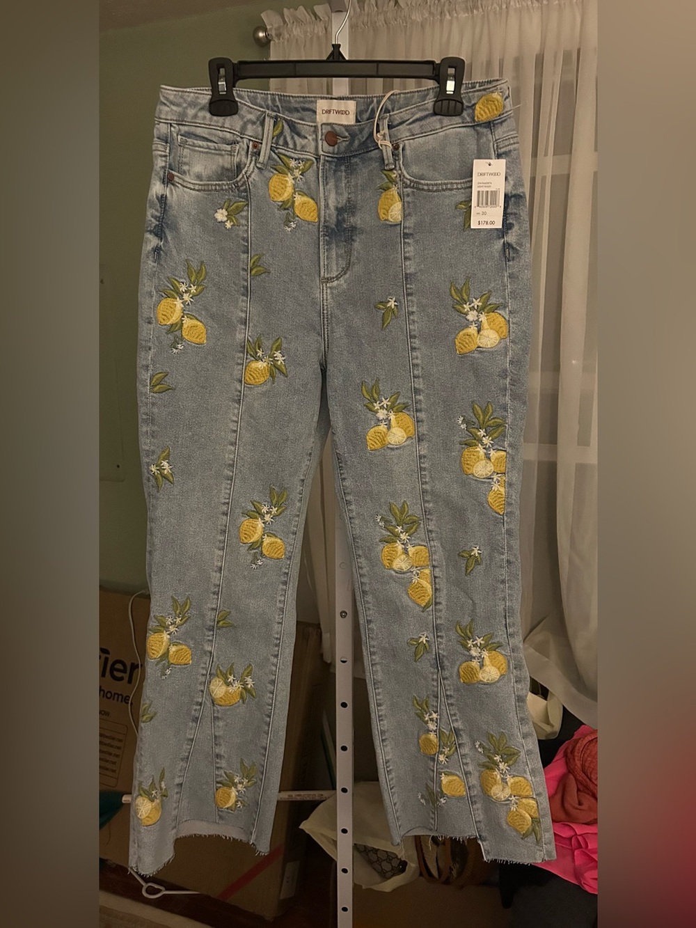 DRIFTWOOD Kiki Crop Kick Flare Jeans In Limoncello